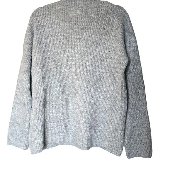 NWT Women's Medium Gray Mock Turtleneck Sweater Pull-On Skirt 2 Piece Set - Picture 9 of 12